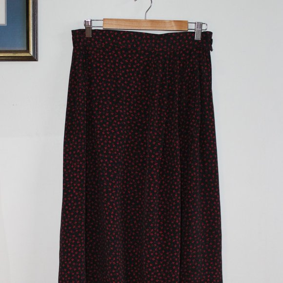 80s Jones New York 'Jones Wear Petite' Disty Floral Midi Skirt 28W - Picture 4 of 6